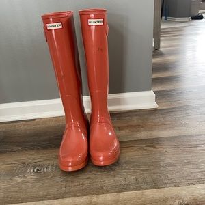 Orange HUNTER Rain boots